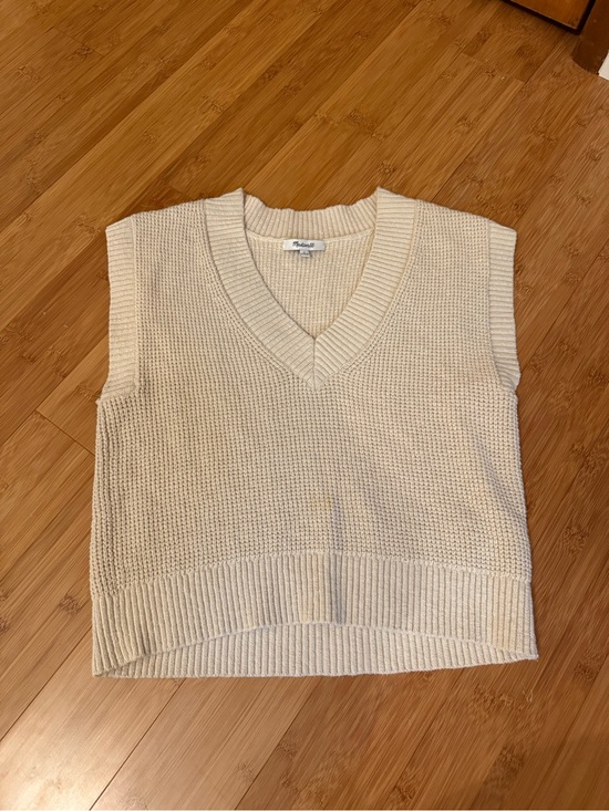 Madewell Sweaters - Madewell Ivory Knit V-Neck Sweater Vest
